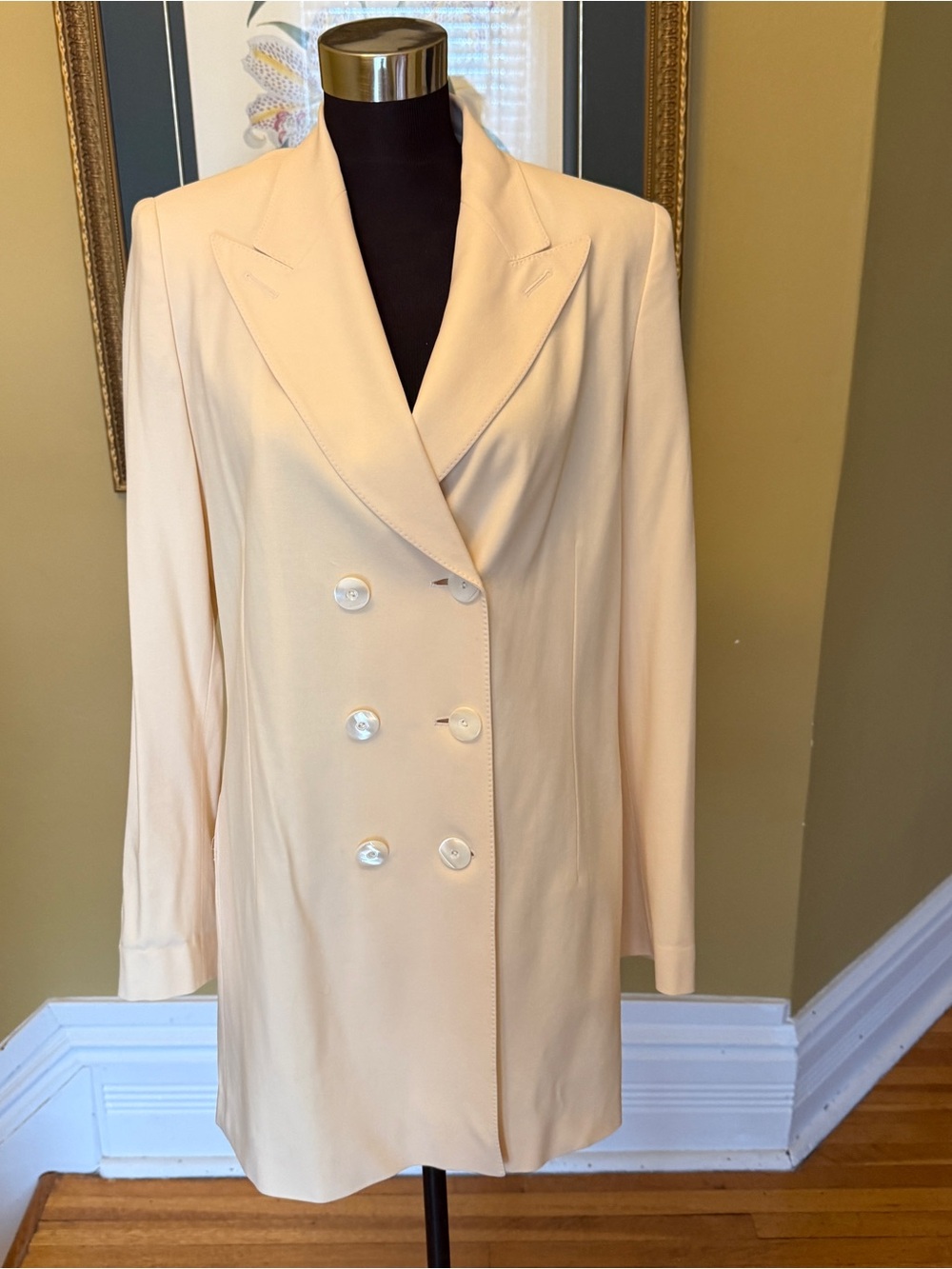 Mondi Double-Breasted Cream Blazer Jacket